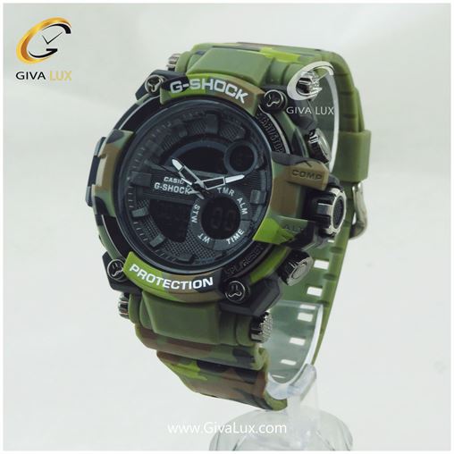 ساعت مچی اسپرت کاسیو جیشاک G-shock دو زمانه چریکی