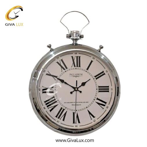 ساعت دیواری اورجینال پالادیوم آلیاژ فلزی نقره ای| کد رفرنس 105