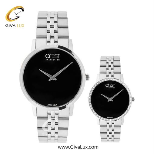 ساعت مچی اورجینال ست کرست | Crest نقره ای | نقره ای| مشکی| کد رفرنس Crest 6702-5