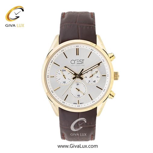 ساعت مچی اورجینال مردانه کرست | Crest سه موتوره فول تایم طلایی | مشکی| مشکی| کد رفرنس Crest 6708-8 6708-10G.jpg