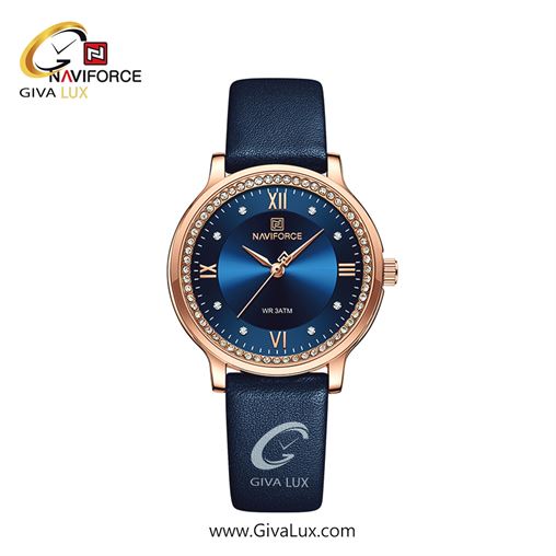 ساعت مچی زنانه بند چرمی دورنگین ناوی فورس (نیوی فورس)سبز NF5036RG/BE/BE 694_5036NBlu.jpg