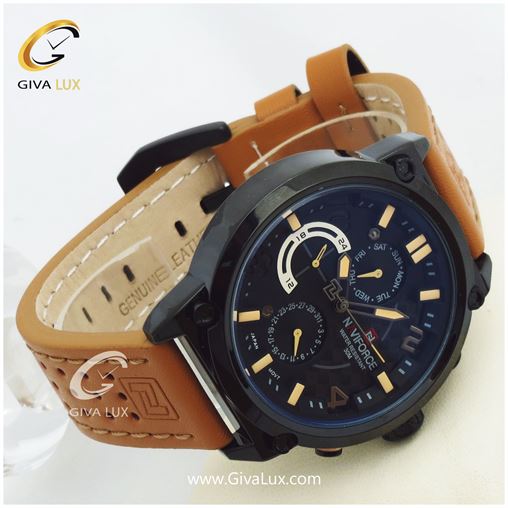 پک ساعت مچی مردانه فول تایم بند حصیری استیل با بند چرمی اضافه مدل NF9068 704_25.jpg