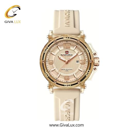 ساعت مچی اورجینال زنانه ناوی فورس|Naviforce|نوی فورس|نیوی فورس طلایی | کرم| کرم| کد رفرنس NF7125 BG/BG/BG