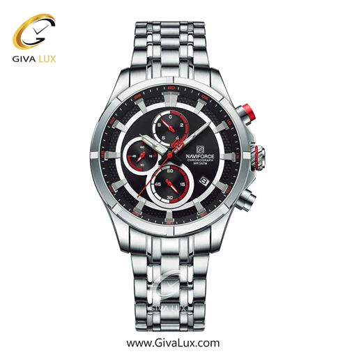 ساعت مچی مردانه سه موتوره کرنوگراف بند استیل نقره ای ناوی فورس(نیوی فورس) NF8046 S/BE/S 715_SBS.jpg