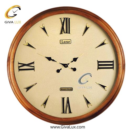 ساعت دیواری چوب لوکس عرض قاب 75 سانتیمتر | گردویی | کد رفرنس 7510