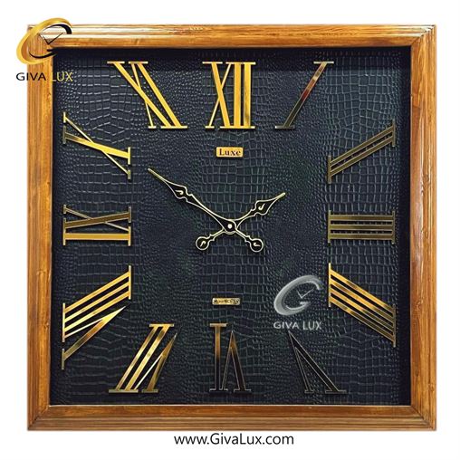 ساعت دیواری چوب لوکس عرض قاب 75 سانتیمتر | گردویی | کد رفرنس 7550