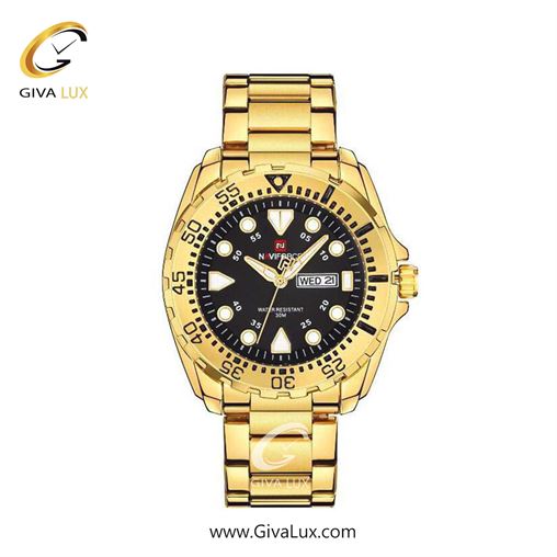 ساعت مچی مردانه بند فلزی ناوی فورس(نیوی فورس)استیل تقویم دار  NF9105 G/B 764_9105GGB.jpg