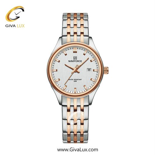 ساعت مچی زنانه تک موتوره بند استیل رزگلد/نقره ای ناوی فورس(نیوی فورس)  NF8039 S/RG/W 785_SRGW.jpg