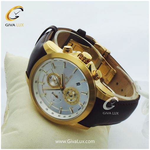 ساعت فول استیل رومانسون سه موتوره  مردانه  بند چرمی ضد حساسیت