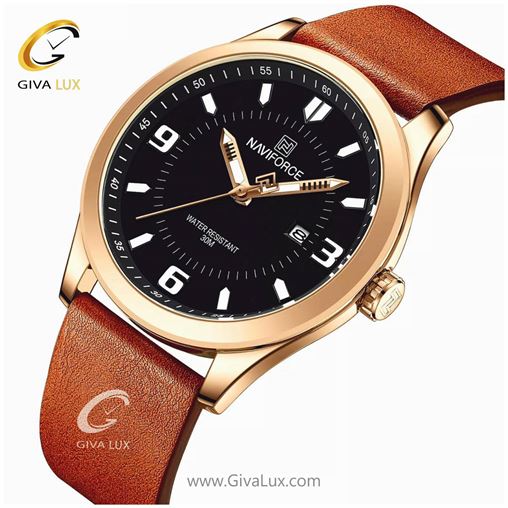 ساعت مچی مردانه بند چرم نوی فورس NF8024 8024rgbbn1.jpg