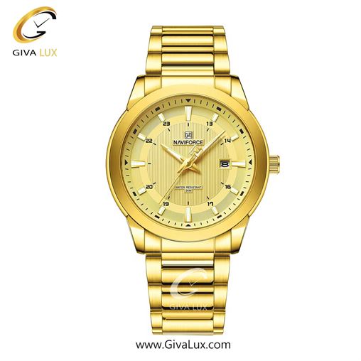 ساعت مچی مردانه بند فلزی ناوی فورس(نیوی فورس)استیل تقویم دار NF8029 G/G/G  8029GGG.jpg