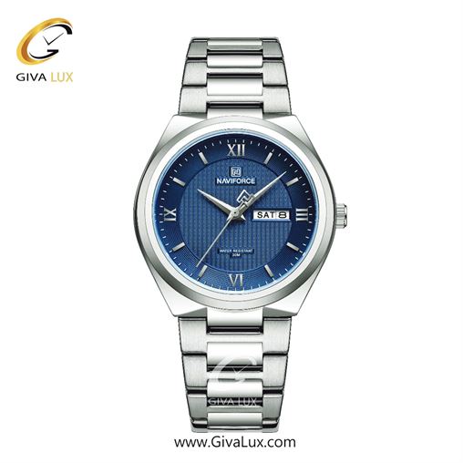 ساعت مچی مردانه بند فلزی ناوی فورس(نیوی فورس)استیل تقویم دار NF8030 S/BE  8030SSBlu.jpg