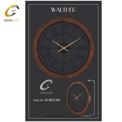 ساعت دیواری اورجینال والتر آلیاژ فلزی-چوب طوسی| کد رفرنس 8071GR 8071BR-1.jpg