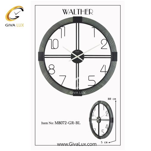ساعت دیواری اورجینال والتر چوب-آلیاژ فلزی سفید| کد رفرنس 8072White Wash 8072-GR-BL-1.jpg