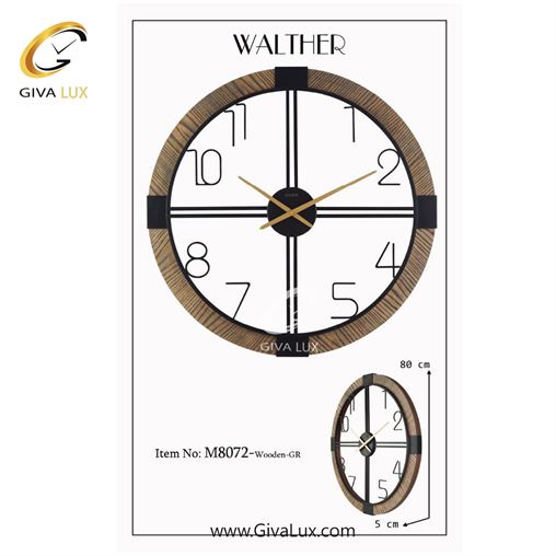 ساعت دیواری اورجینال والتر چوب-آلیاژ فلزی طوسی| کد رفرنس 8072GR-BL 8072-Wooden-GR-1.jpg