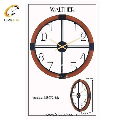 ساعت دیواری اورجینال والتر چوب-آلیاژ فلزی قهوه ای| کد رفرنس 8071BR 8072BR-1.jpg