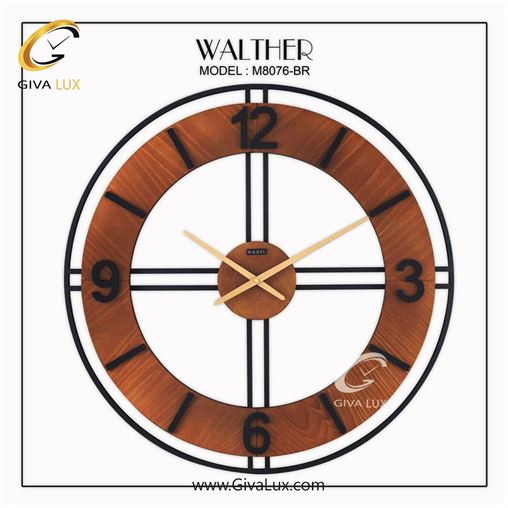 ساعت دیواری اورجینال والتر آلیاژ فلزی-چوب مشکی| کد رفرنس 8076BR 8076-BR-1.jpg