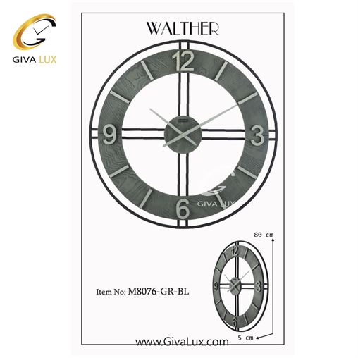ساعت دیواری اورجینال والتر آلیاژ فلزی-چوب مشکی| کد رفرنس 8076BR 8076GR-BL-1.jpg