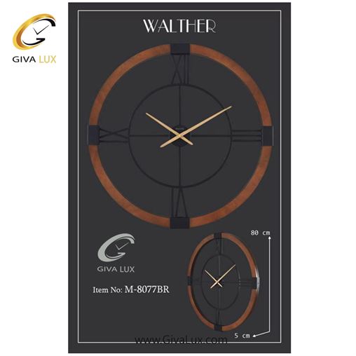 ساعت دیواری اورجینال والتر آلیاژ فلزی-چوب قهوه ای| کد رفرنس 8077BR 8077-BR-1.jpg