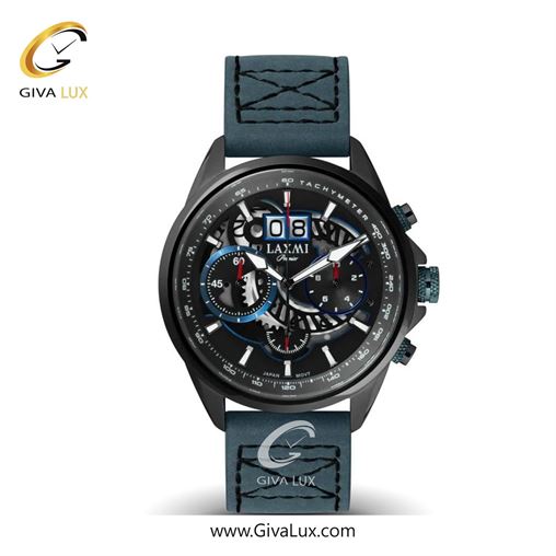 ساعت مچی اورجینال مردانه لاکسمی سه موتوره کرنوگراف تیتانیوم | آبی خاکستری| دودی|تیتانیوم| کد رفرنس 8105-3