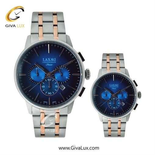 ساعت مچی اورجینال ست لاکسمی سه موتوره کرنوگراف نقره ای | نقره ای-رزگلد| سرمه ای| کد رفرنس زنانه: 8119-3L ، مردانه: 8119-3G