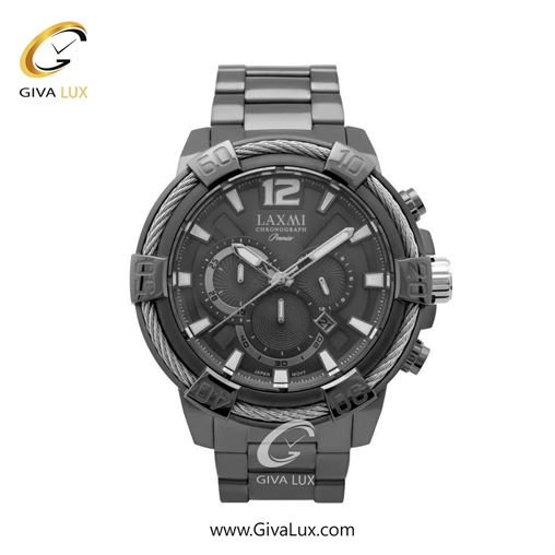 ساعت مچی اورجینال مردانه لاکسمی سه موتوره کرنوگراف تیتانیوم | تیتانیوم| دودی|تیتانیوم| کد رفرنس 3-8123