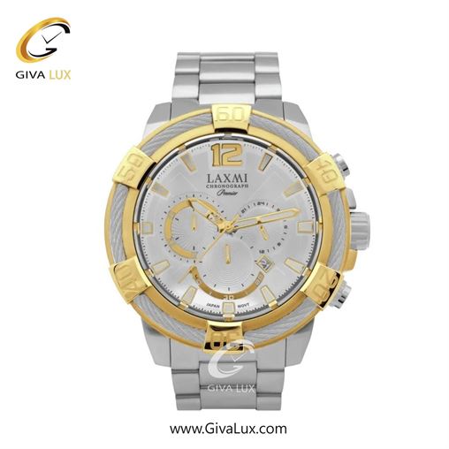 ساعت مچی اورجینال مردانه لاکسمی سه موتوره کرنوگراف نقره ای-طلایی | نقره ای| نقره ای| کد رفرنس 6-8123