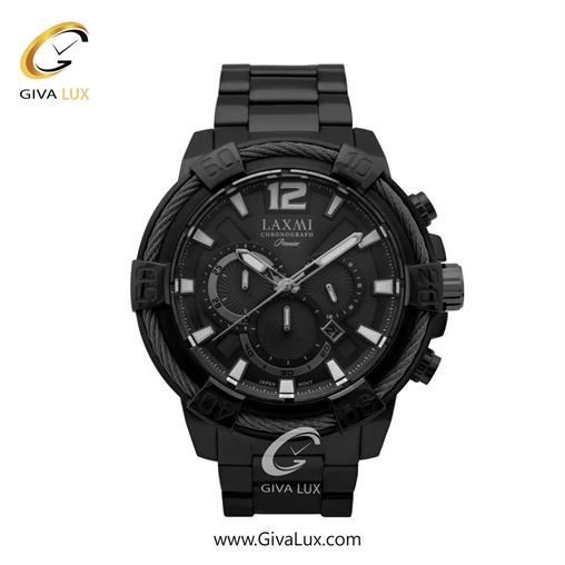 ساعت مچی اورجینال مردانه لاکسمی سه موتوره کرنوگراف مشکی | مشکی| مشکی| کد رفرنس 8-8123