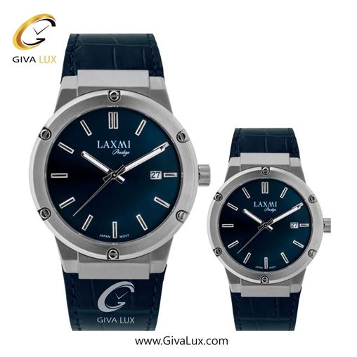 ساعت مچی اورجینال ست لاکسمی نقره ای | سرمه ای| سرمه ای| کد رفرنس زنانه: 8126-1L ، مردانه: 8126-1G