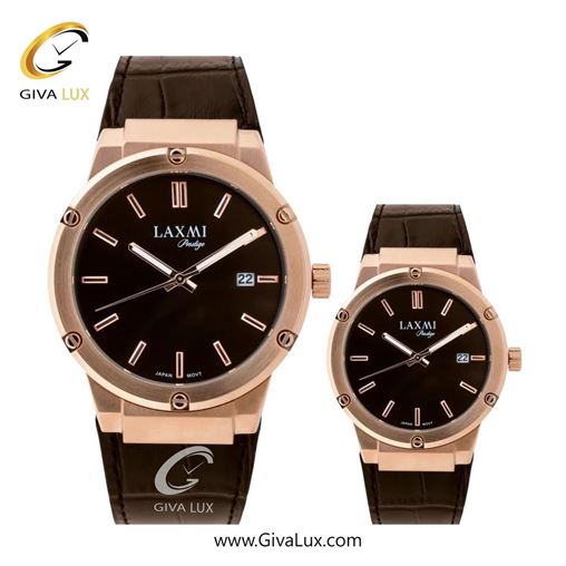 ساعت مچی اورجینال ست لاکسمی رزگلد | قهوه ای| قهوه ای| کد رفرنس زنانه: 8126-2L ، مردانه: 8126-2G