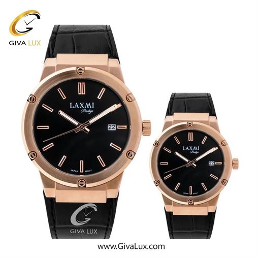 ساعت مچی اورجینال ست لاکسمی رزگلد | مشکی| مشکی| کد رفرنس زنانه: 8126-3L ، مردانه: 8126-3G