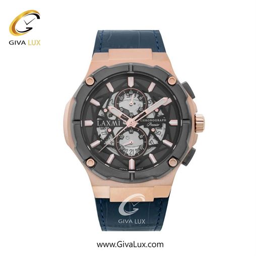 ساعت مچی اورجینال مردانه لاکسمی سه موتوره کرنوگراف رزگلد-تیتانیوم | سرمه ای| دودی|تیتانیوم| کد رفرنس 8128-1