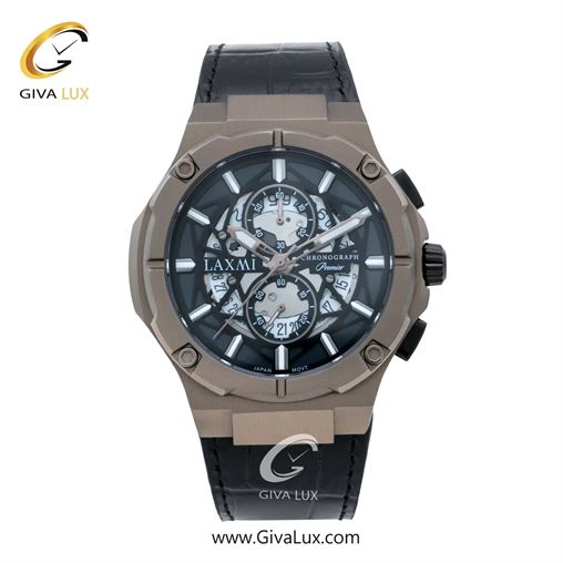 ساعت مچی اورجینال مردانه لاکسمی | LAXMI سه موتوره کرنوگراف تیتانیوم | مشکی| سرمه ای| کد رفرنس 8128-2