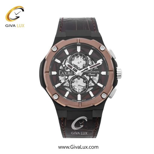 ساعت مچی اورجینال مردانه لاکسمی سه موتوره کرنوگراف کافی-مشکی | قهوه ای| قهوه ای| کد رفرنس 8128-5