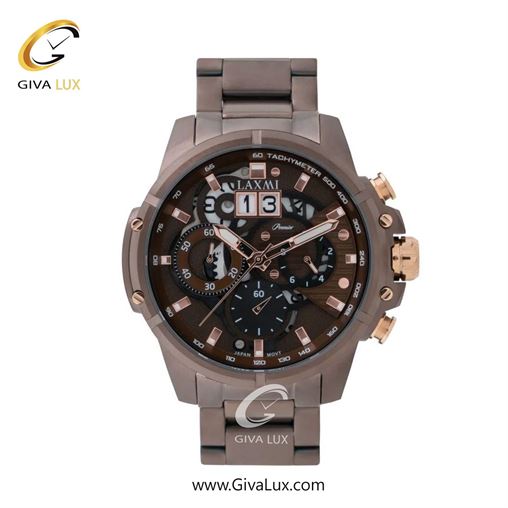 ساعت مچی اورجینال مردانه لاکسمی سه موتوره کرنوگراف خاکی | خاکی| قهوه ای| کد رفرنس 3-8130