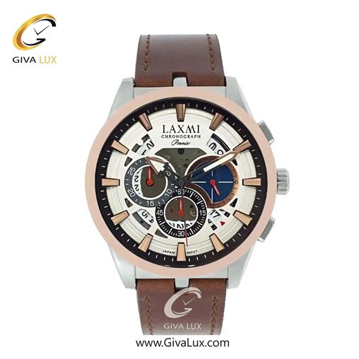 ساعت مچی اورجینال مردانه لاکسمی سه موتوره کرنوگراف رزگلد-نقره ای | قهوه ای| سفید| کد رفرنس 8131-5