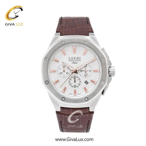 ساعت مچی اورجینال مردانه لاکسمی سه موتوره کرنوگراف نقره ای | قهوه ای| سفید| کد رفرنس 8133-3
