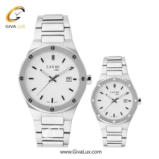 ساعت مچی اورجینال ست لاکسمی نقره ای | نقره ای| سفید| کد رفرنس زنانه: 8148-4L ، مردانه: 8148-4G