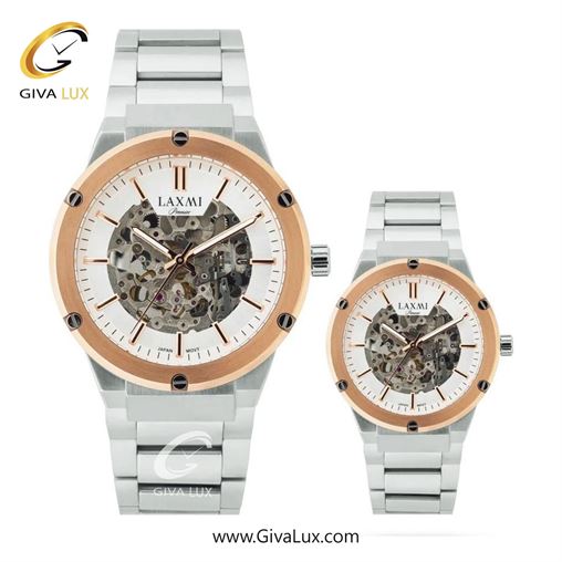 ساعت مچی اورجینال ست لاکسمی رزگلد | نقره ای| سفید| کد رفرنس زنانه: 8151-2L ، مردانه: 8151-2G