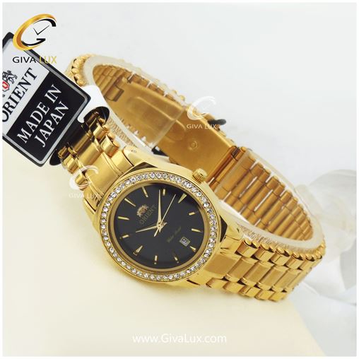 ساعت زنانه طلایی نگین دار اورینت 