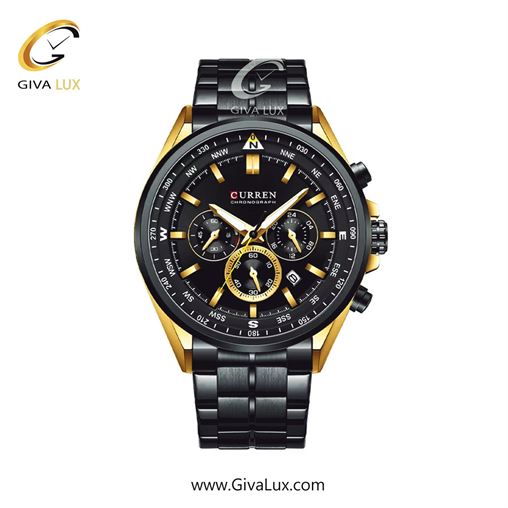 ساعت مچی اورجینال مردانه کارن (کورن) curren سه موتوره کرنوگراف نقره ای | نقره ای| مشکی-آبی| کد رفرنس 8399SLBU 8399BKGD.jpg