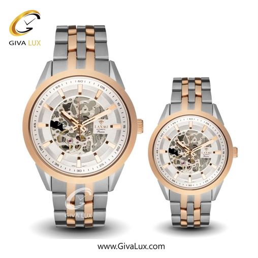 ساعت مچی اورجینال ست لاکسمی رزگلد | نقره ای-رزگلد| نقره ای| کد رفرنس زنانه: 8514-3L ، مردانه: 8514-3G