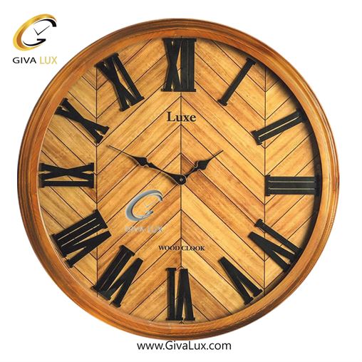 ساعت دیواری چوب لوکس عرض قاب 85 سانتیمتر | گردویی | کد رفرنس 8515