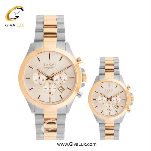 ساعت مچی اورجینال ست لاکسمی سه موتوره کرنوگراف رزگلد | رزگلد-نقره ای| شامپاینی| کد رفرنس زنانه: 8517-7L ، مردانه: 8517-7G