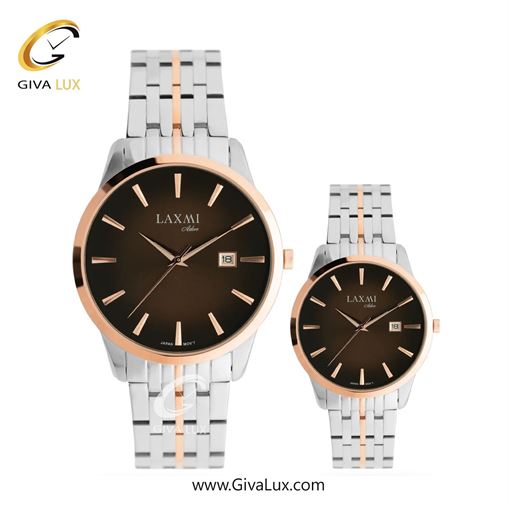 ساعت مچی اورجینال ست لاکسمی رزگلد | رزگلد-نقره ای| قهوه ای| کد رفرنس زنانه: 8541-6L ، مردانه: 8541-6G