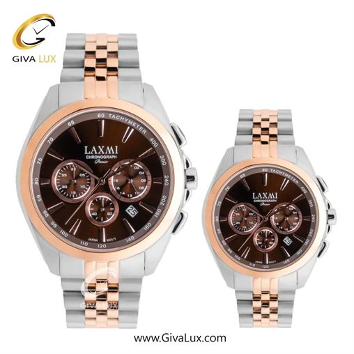 ساعت مچی اورجینال ست لاکسمی سه موتوره کرنوگراف رزگلد | نقره ای-رزگلد| قهوه ای| کد رفرنس زنانه: 8544-14L ، مردانه: 8544-14G