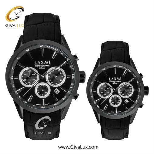 ساعت مچی اورجینال ست لاکسمی سه موتوره کرنوگراف مشکی | مشکی| مشکی| کد رفرنس زنانه: 8544-6L ، مردانه: 8544-6G
