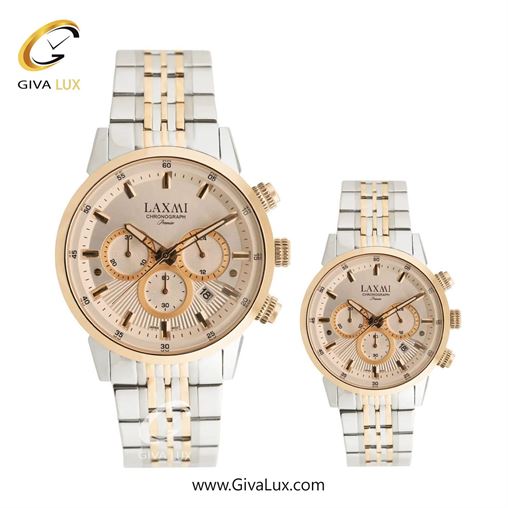 ساعت مچی اورجینال ست لاکسمی سه موتوره کرنوگراف رزگلد | نقره ای-رزگلد| رزگلد| کد رفرنس زنانه: 8546-8L ، مردانه: 8546-8G