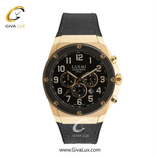 ساعت مچی اورجینال مردانه لاکسمی سه موتوره کرنوگراف طلایی-مشکی | مشکی| مشکی| کد رفرنس 8554-2
