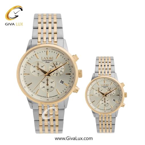 ساعت مچی اورجینال ست لاکسمی سه موتوره کرنوگراف رزگلد | نقره ای-رزگلد| نقره ای| کد رفرنس زنانه: 8562-3L ، مردانه: 8562-3G